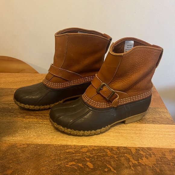 L.L.Bean Bean Boot 7" Strap Buckle Lounger style - Picture 3 of 7